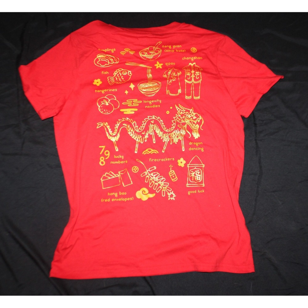 Goodie two sleeves Chinese cultural shirt men's  size  XS Red